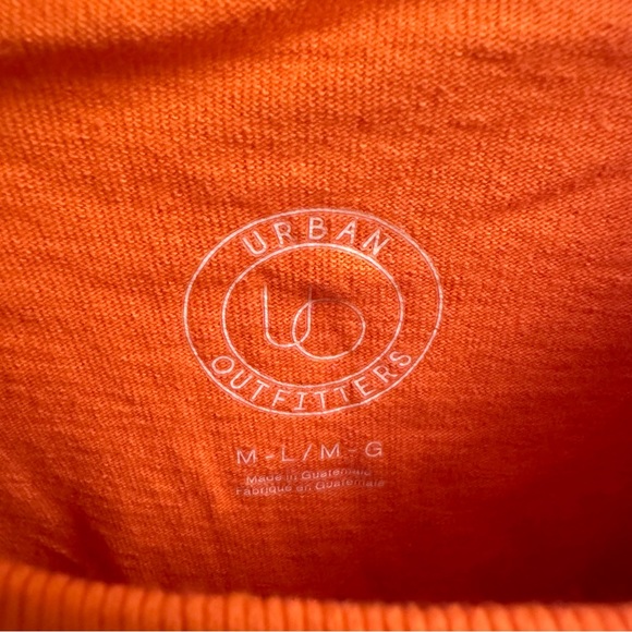 UO “Sorry I’m Late” Oversized Bright Orange Graphic Cotton T-Shirt - Picture 4 of 8